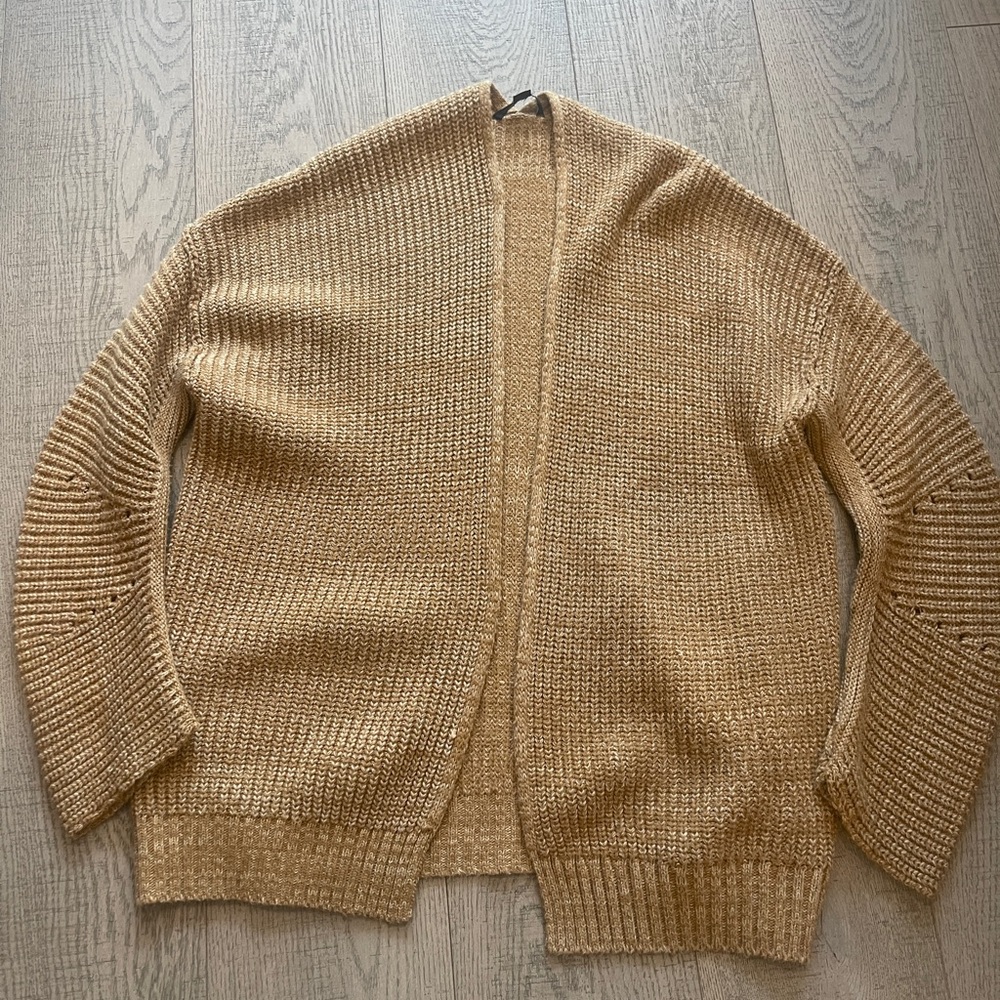 Cozy Knit Cardigan in Tan - AE Studio